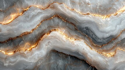 Fototapeta premium Abstract Marble Texture with Golden Veins and Glowing Edges