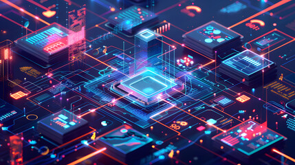 illustration of App Modernization concept, showcasing the evolution of technological application development with a focus on artificial intelligence growth and digital transformation