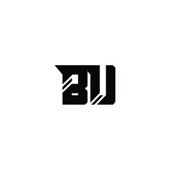 BU monogram logo design letter text name symbol monochrome logotype alphabet character simple logo