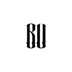 BU monogram logo design letter text name symbol monochrome logotype alphabet character simple logo