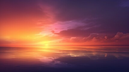 Obraz premium Serene Sunset with Warm Hues over Calm Water