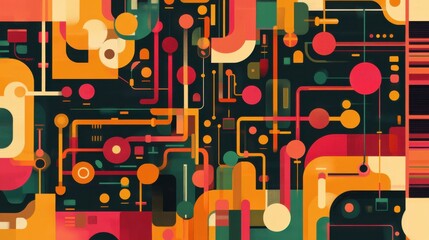 Obraz premium Vibrant Stylized Circuit Board Design