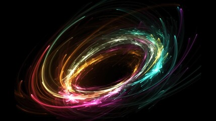 Colorful Spiral Light Streaks in Abstract Design
