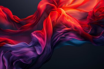 Obraz premium A dramatic burst of red smoke expands against a solid black background, creating a striking contrast. The swirling, cloud like formation captures the dynamic motion and intensity of the explosion