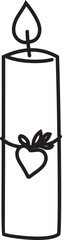 Obraz premium Wedding candles black and white. Vector illustration.