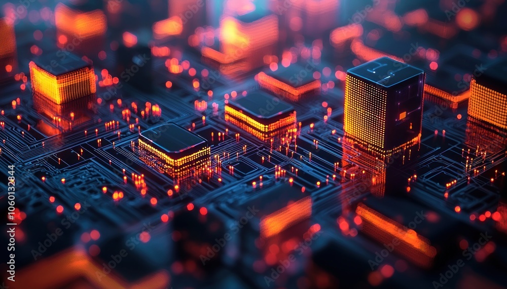 Poster illuminated circuit board with integrated chips