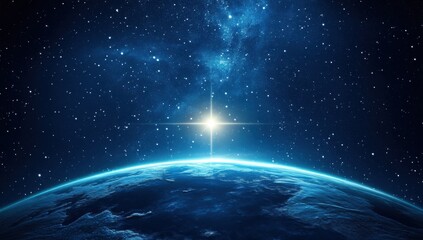 Obraz premium Space Galaxy with Stars, Nebulas, and Planets in a Vast Universe Background