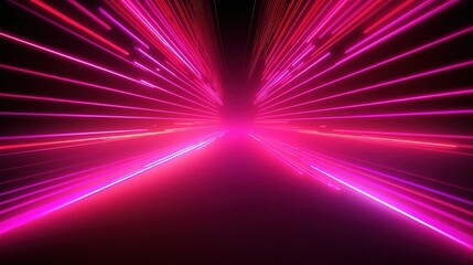 Fototapeta premium Neon Pink Gradient Background with Dynamic Lines