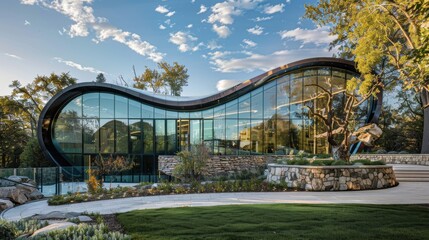 Fototapeta premium Curving Organic Architecture with Abstract Design Elements