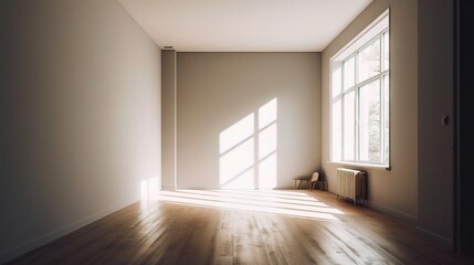 Obraz premium Minimalist Empty Room with Bright Natural Light