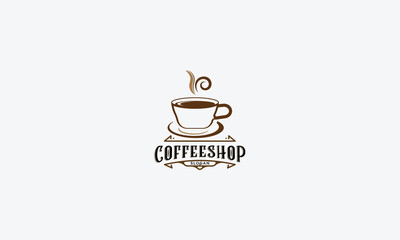 Coffee shop logo design vector template