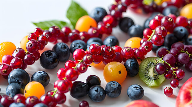 Colorful fruits and berries meticulously placed to form a double helix, symbolizing the DNA structure, representing the innovative field of nutrigenomics