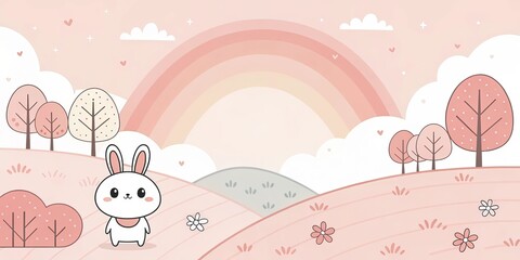 minimalist cute cartoon anime background