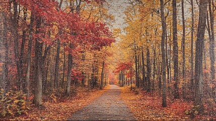 Obraz premium Autumnal Forest Path