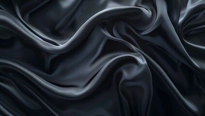 Fototapeta premium Abstract Draped Black Fabric