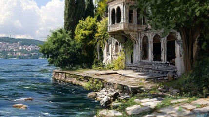 Obraz premium The old palaces on the Bosphorus are magnificent even in their decay 2