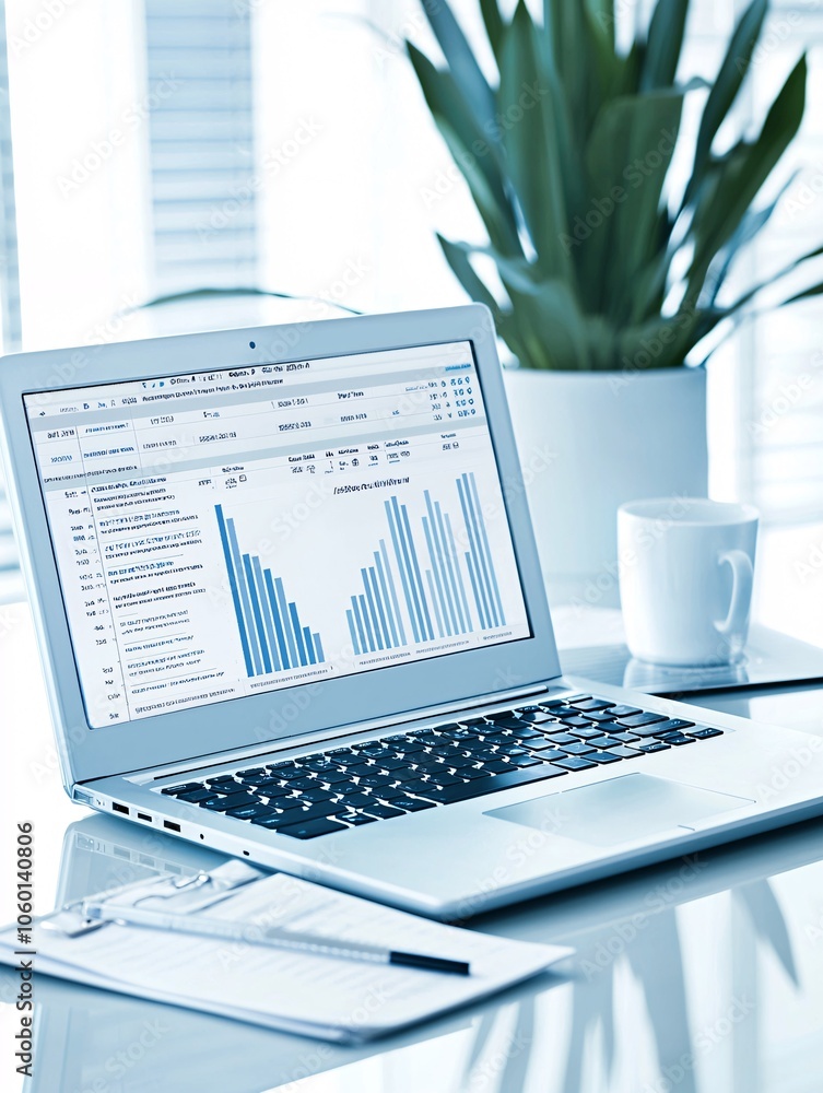 Poster an open spreadsheet on a laptop highlights sections on value, cost, and price analysis with a focus 
