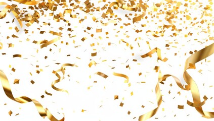 Golden Confetti Falling Background