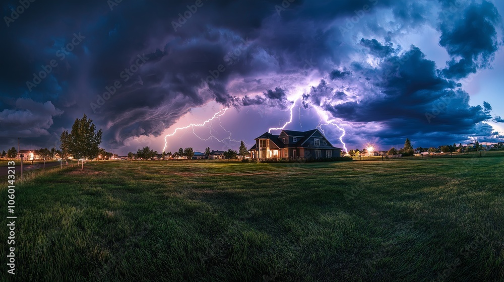 Poster A powerful scene of lightning striking over an open field under dark storm clouds. --ar 16:9 --personalize v73lhwr --v 6.1 Job ID: 63d2a663-0fa4-4236-aa78-5fb814a86ad2