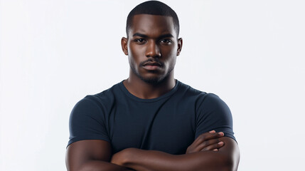 Fototapeta premium Young african american man with braids wearing casual clothes skeptic and nervous, disapproving expression on face with crossed arms.