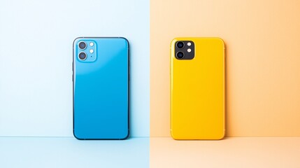 Visual breakdown of luxury vs. budget smartphones, both displayed side by side with key specs highlighted, sleek magazine style, bold colors contrasting values