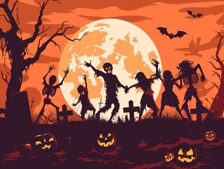 Halloween Night with Zombies