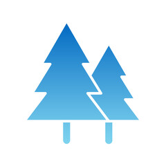Obraz premium pine tree winter gradient fill icon