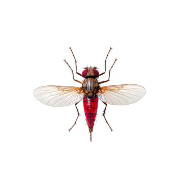 A sandfly transmits leishmaniasis examining the intricate texture of a disease vector isolated on a white background