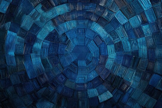Innovative Hexagonal Pattern in Shades of Blue Overlayed with Binary Code, Perfect for Technology and Design Landing Pages in 3D 