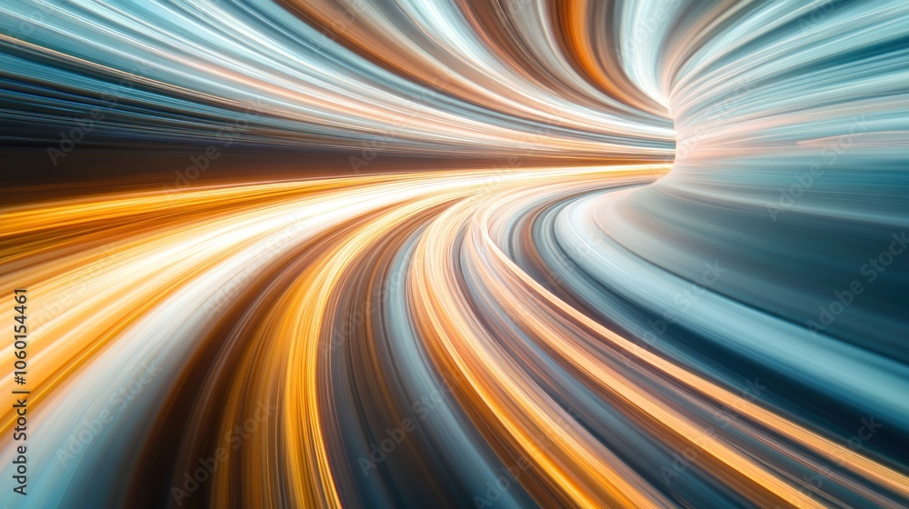 Aufkleber an abstract representation of motion with swirling lines and vibrant colors.
