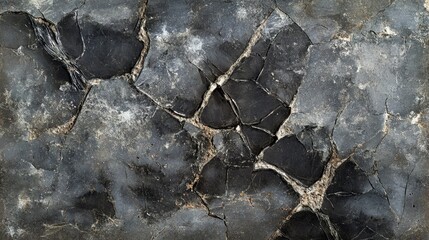 Large cracks on the texture of the broken mirror  glass 