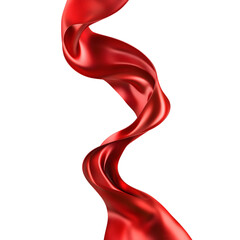 Obraz premium red satin ribbon isolated on transparent background Generative Ai.