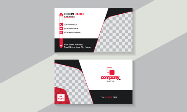 Red modern creative business card