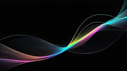 Naklejka premium Abstract wave on black background