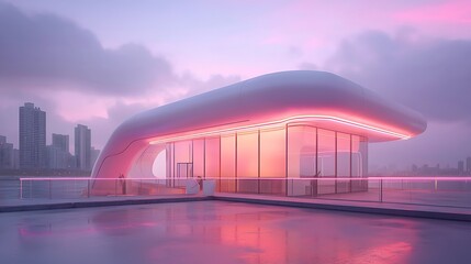 Modern architectural marvel redefines urban living with its sleek design and serene waterfront views