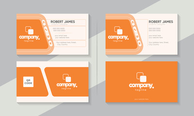 Fototapeta premium Business Card Layout Set with Yellow Accent