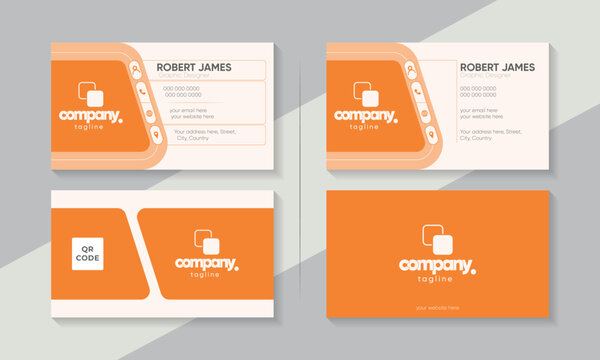 Business Card Layout Set with Yellow Accent