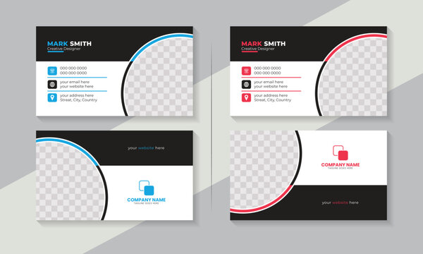 Modern business card set template