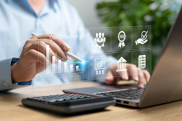 Cost management, Budget control concept, Businessman cost and profit planning of the company...