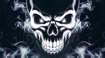 skull with glowing highlights, emphasizing its eerie beauty. AI generated
