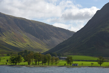 Fleetwith Pike above the shores of the lake at Buttermere in the Lake District