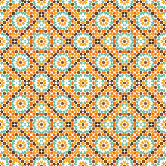 Seamless arabic ornament based on traditional arabic art. Geometric mosaic.	
