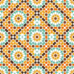 Seamless arabic ornament based on traditional arabic art. Geometric mosaic.	
