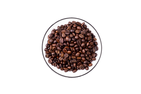 Perfectly Roasted Coffee Beans in a White Bowl - A Visual Delight for Coffee Lovers