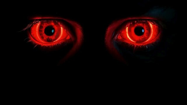 red eyes in black background