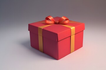 Fototapeta premium ia generated. red gift box with ribbon