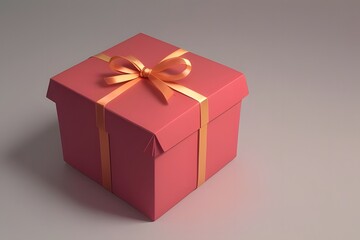 Fototapeta premium ia generated. red gift box with ribbon