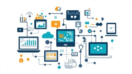 Fototapeta premium IoT data analytics processing large datasets collected