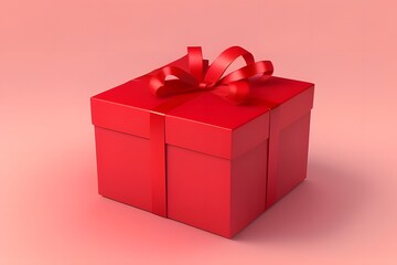 ia generated. red gift box with ribbon
