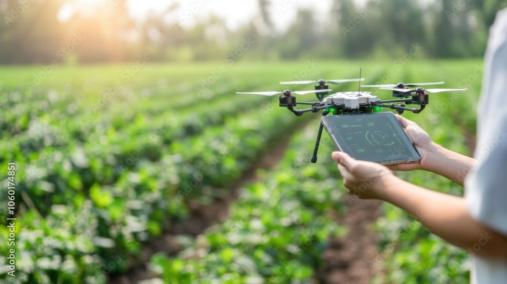 Poster iot sensors collecting environmental data for smart agriculture solutions